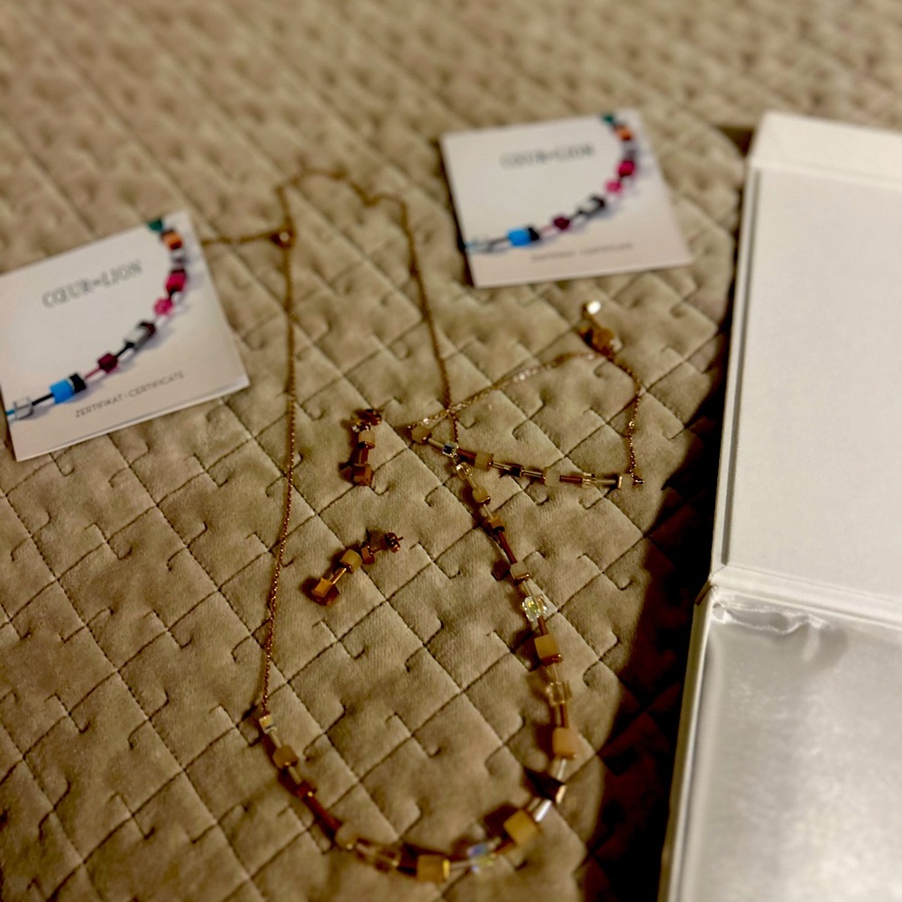 Gold Necklace with Multicolor Accents